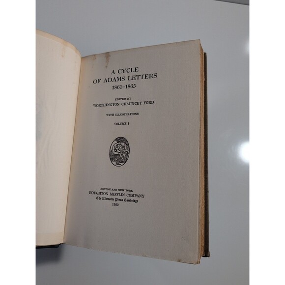 Cycle of Adams Letters 1861–1865 - Worthington Ford - 1920 HC Illustrated - Picture 6 of 16